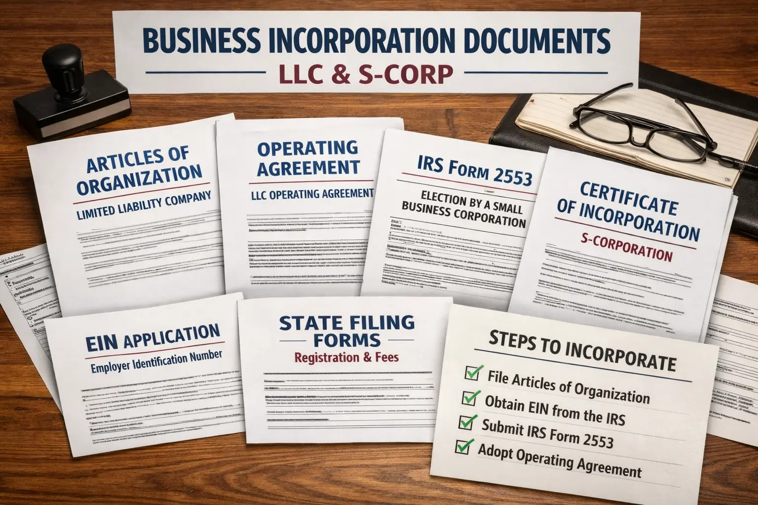 Florida Business Incorporation Documents LLC S-Corp